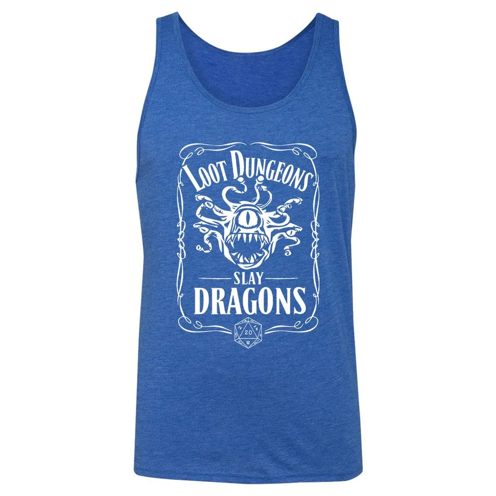 Loot Dungeon Slay Dragons Unisex Jersey Tank - True Royal Triblend - 12