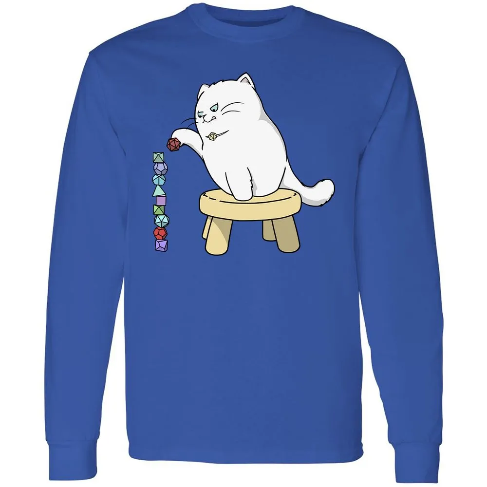 Cat Stacking Dice Long Sleeve T-Shirt - Royal - 8