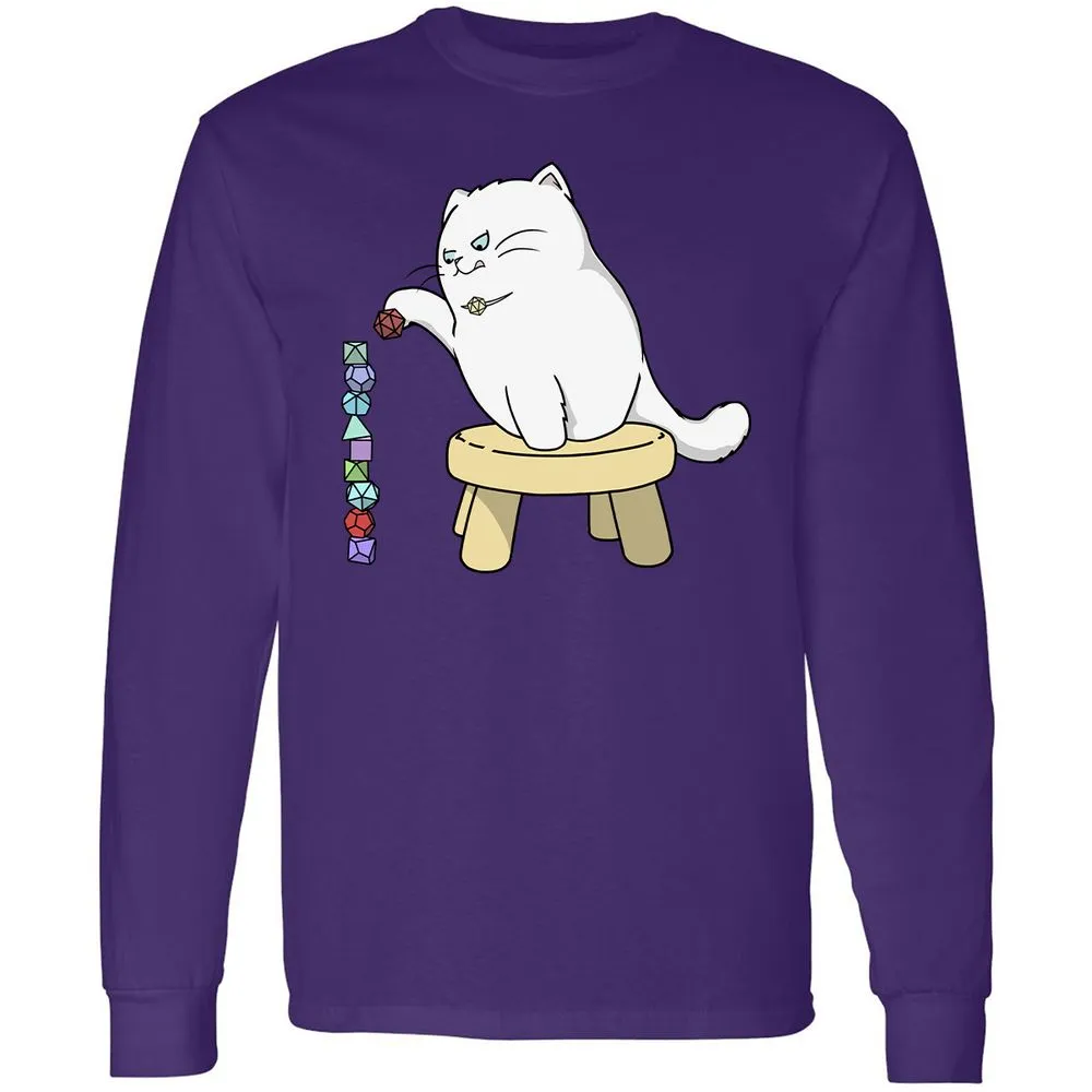 Cat Stacking Dice Long Sleeve T-Shirt - Purple - 13