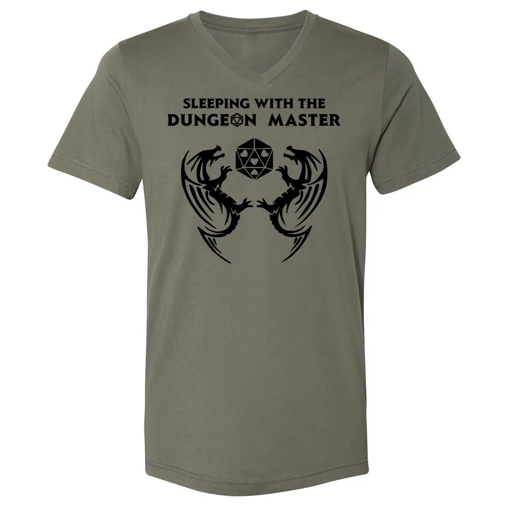 Sleeping With The DM Unisex V-Neck T-Shirt - Military Green - 10