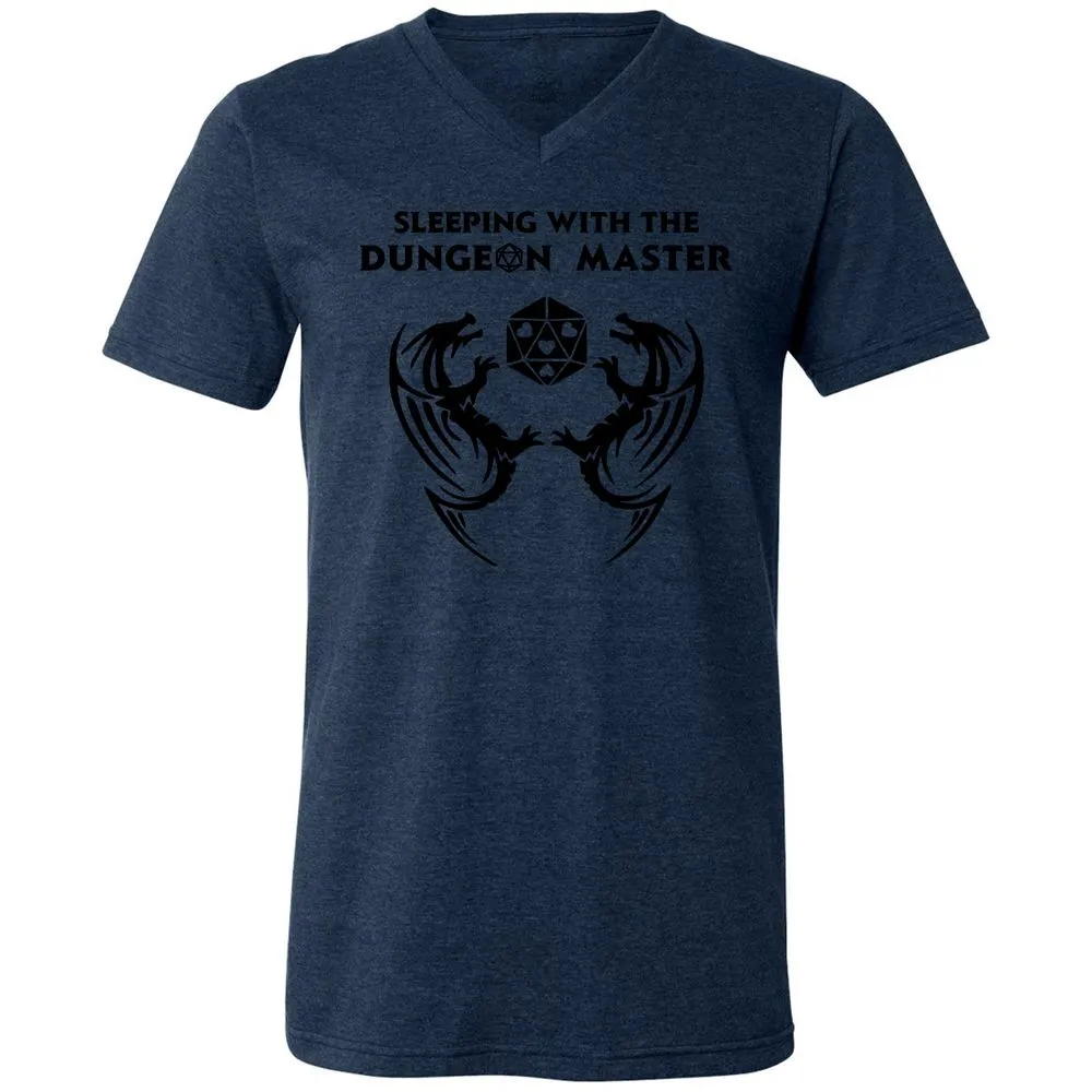 Sleeping With The DM Unisex V-Neck T-Shirt - Heather Navy - 15