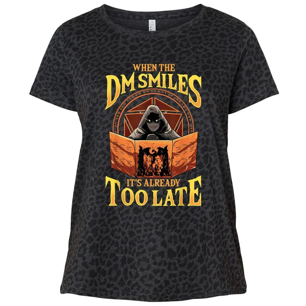 When The Dm Smiles Its Already Too Late Ladies Curvy Jersey - Black Leopard - 11