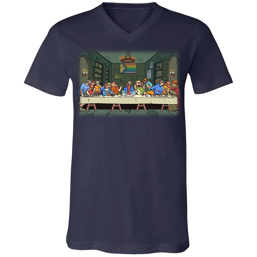 DnD Characters Pride Themed The Last Supper Shirt Unisex V-Neck T-Shirt - Navy - 2