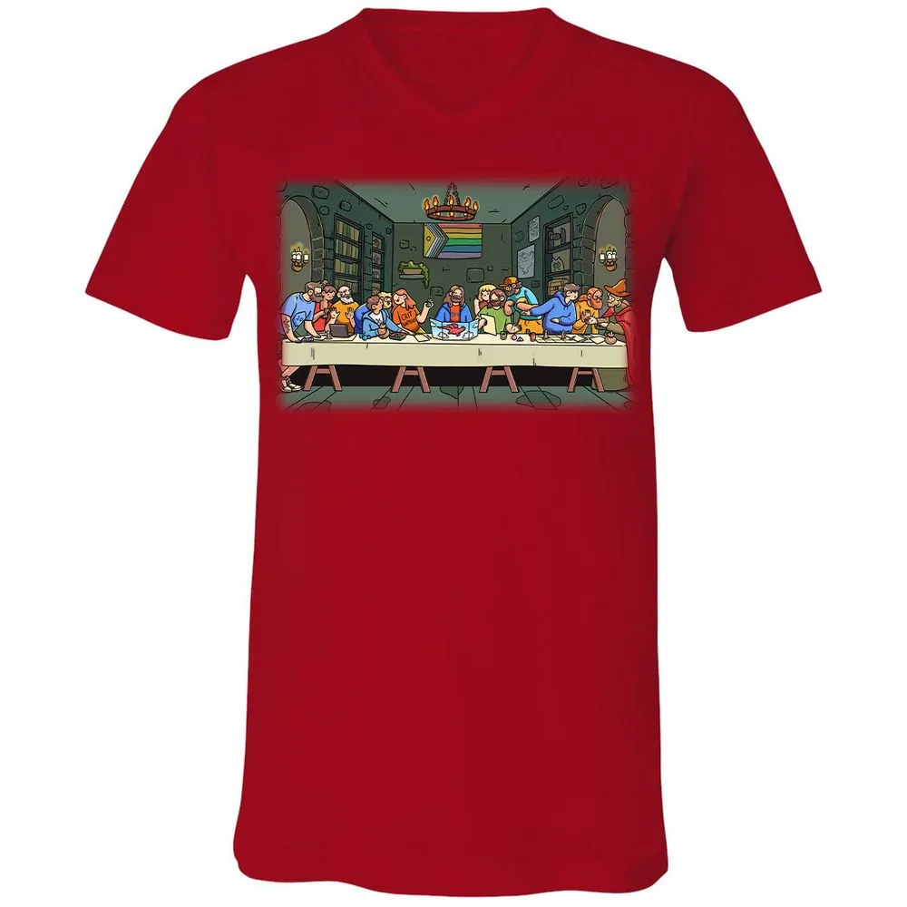 DnD Characters Pride Themed The Last Supper Shirt Unisex V-Neck T-Shirt - Red - 3