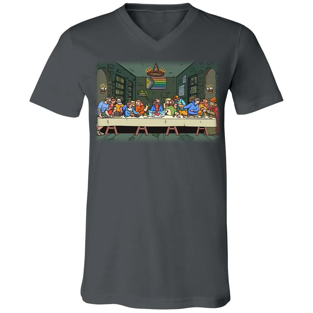 DnD Characters Pride Themed The Last Supper Shirt Unisex V-Neck T-Shirt - Asphalt - 12