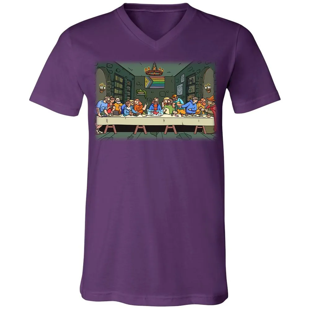 DnD Characters Pride Themed The Last Supper Shirt Unisex V-Neck T-Shirt - Team Purple - 9
