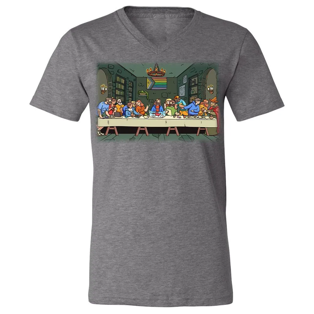 DnD Characters Pride Themed The Last Supper Shirt Unisex V-Neck T-Shirt - Deep Heather - 13