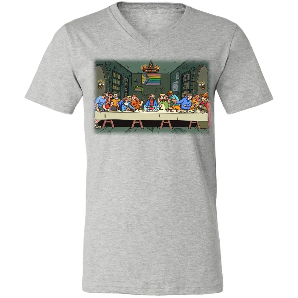 DnD Characters Pride Themed The Last Supper Shirt Unisex V-Neck T-Shirt - Athletic Heather - 7