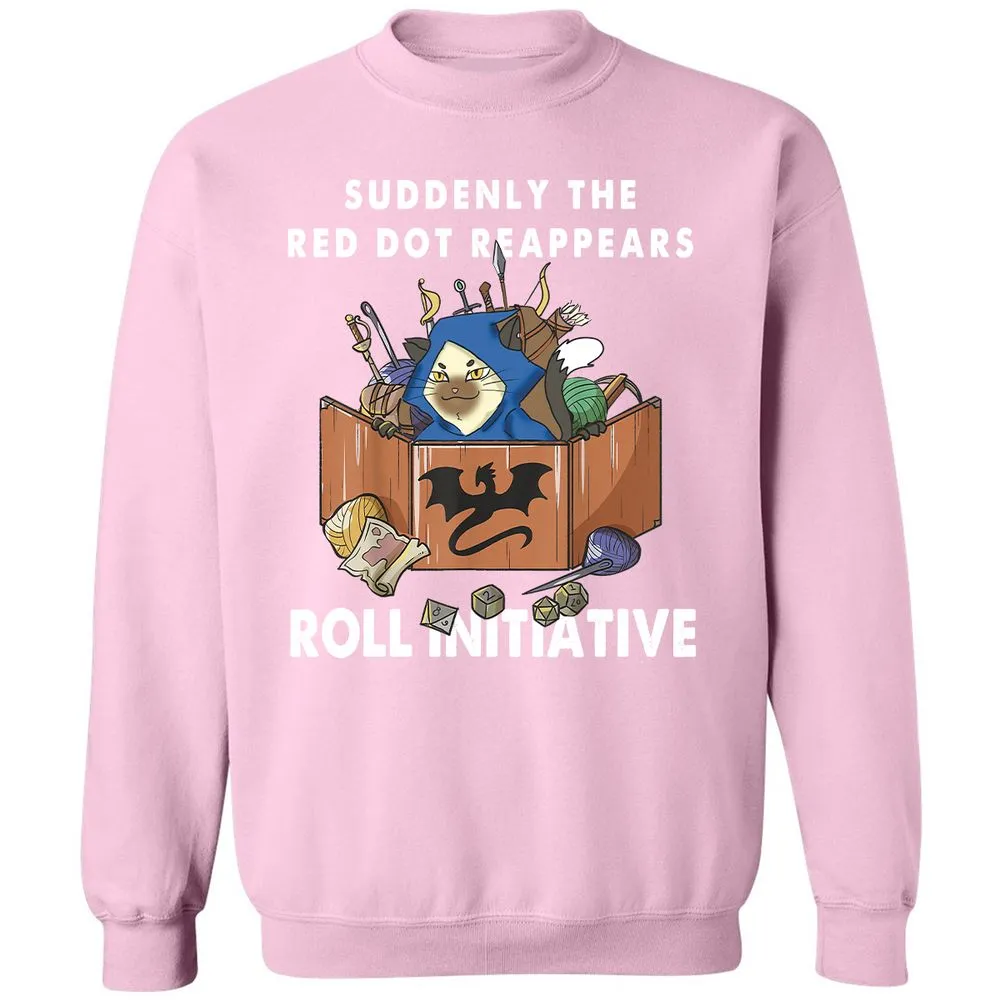 Suddenly The Red Dot Reappears Roll Initiative Classic Unisex Sweatshirt - Light Pink - 3