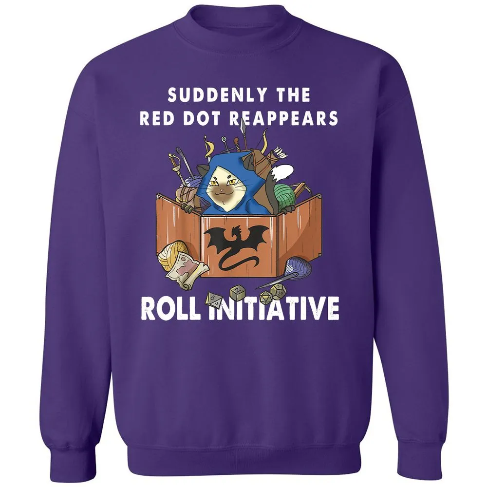 Suddenly The Red Dot Reappears Roll Initiative Classic Unisex Sweatshirt - Purple - 6