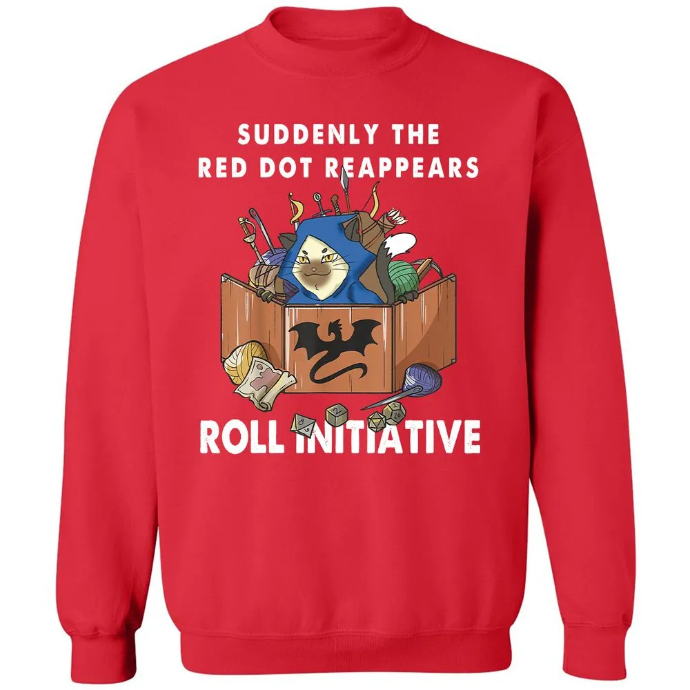 Suddenly The Red Dot Reappears Roll Initiative Classic Unisex Sweatshirt - Red - 5