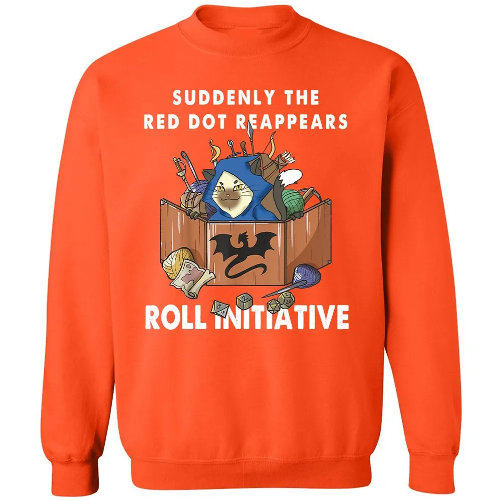 Suddenly The Red Dot Reappears Roll Initiative Classic Unisex Sweatshirt - Orange - 10