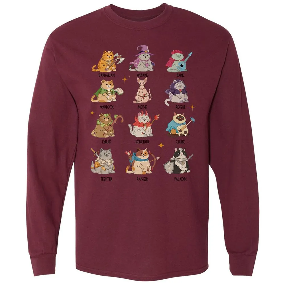 Dungeons And Cats Long Sleeve T-Shirt - Maroon - 11