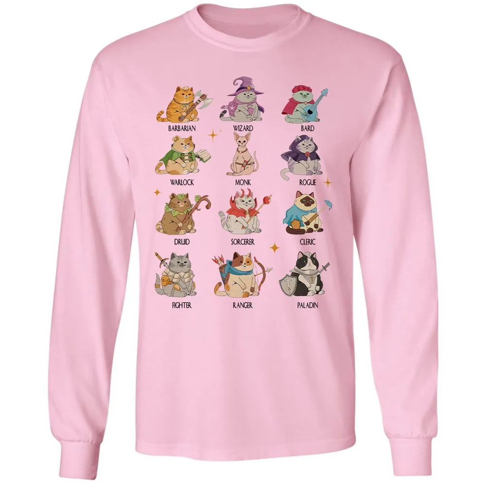 Dungeons And Cats Long Sleeve T-Shirt - Light Pink - 3