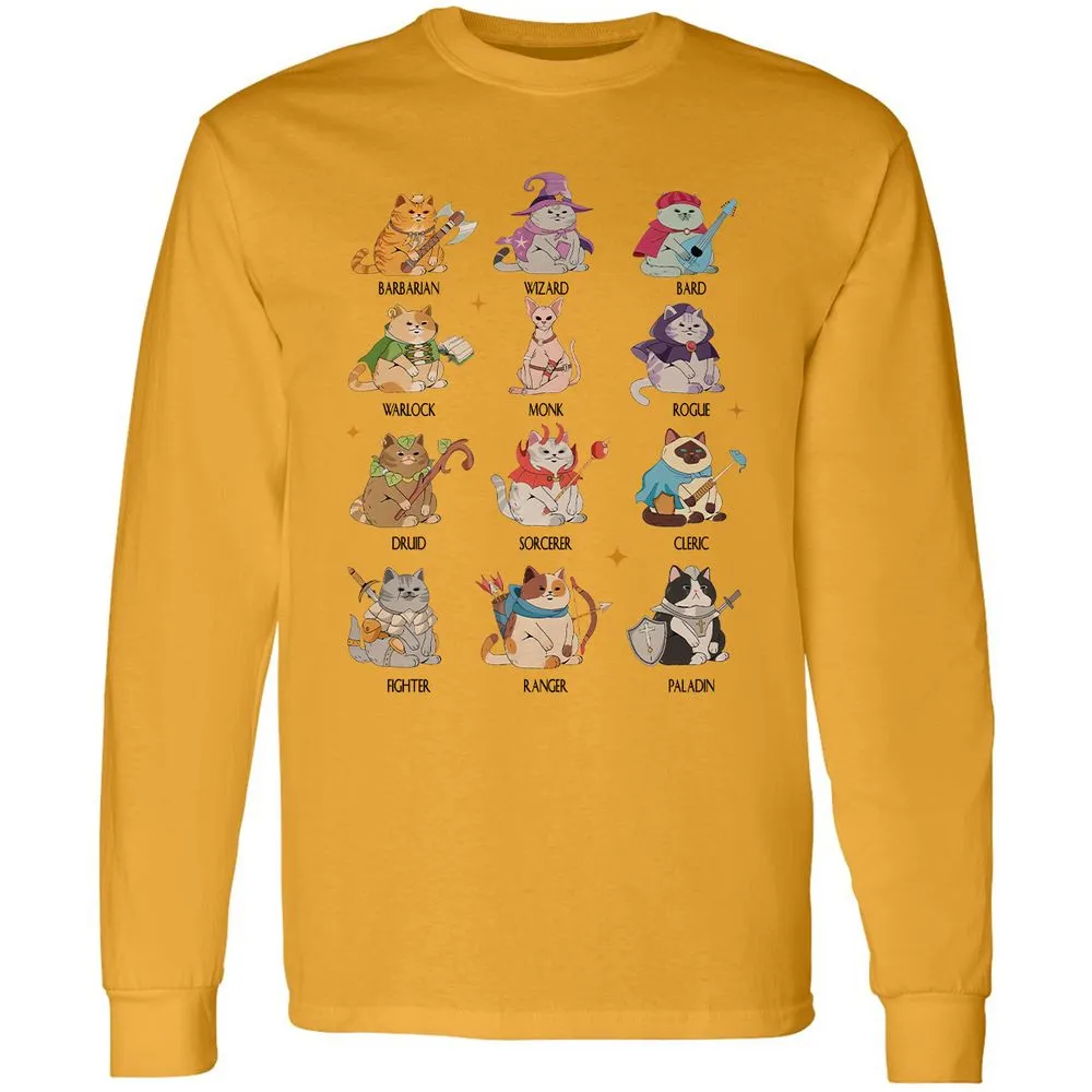 Dungeons And Cats Long Sleeve T-Shirt - Gold - 9