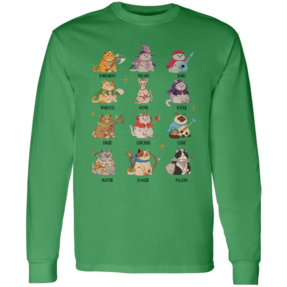 Dungeons And Cats Long Sleeve T-Shirt - Irish Green - 10