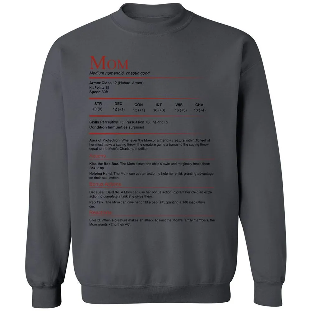 Mom Stats Classic Unisex Sweatshirt - Charcoal - 7