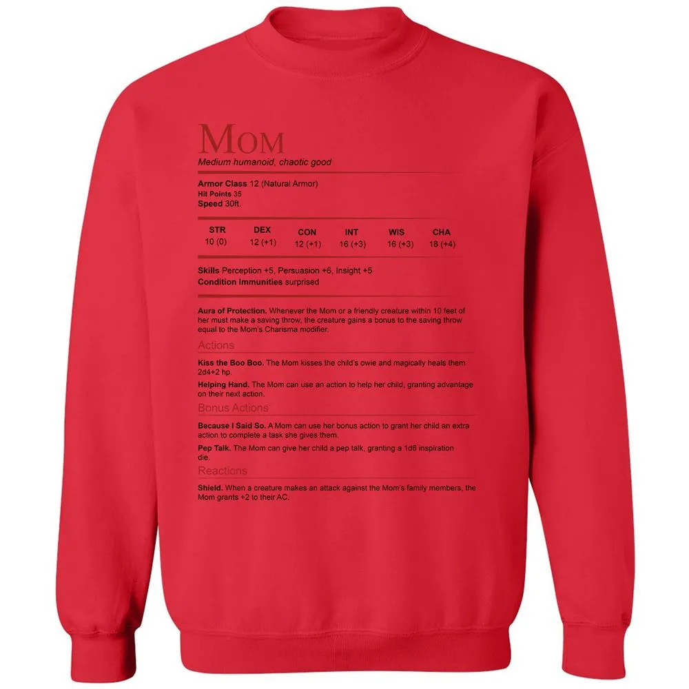 Mom Stats Classic Unisex Sweatshirt - Red - 5