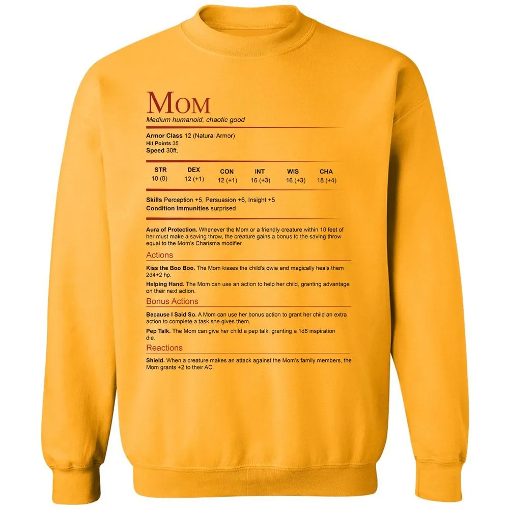 Mom Stats Classic Unisex Sweatshirt - Gold - 11