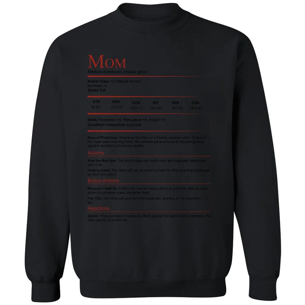 Mom Stats Classic Unisex Sweatshirt - Black - 12
