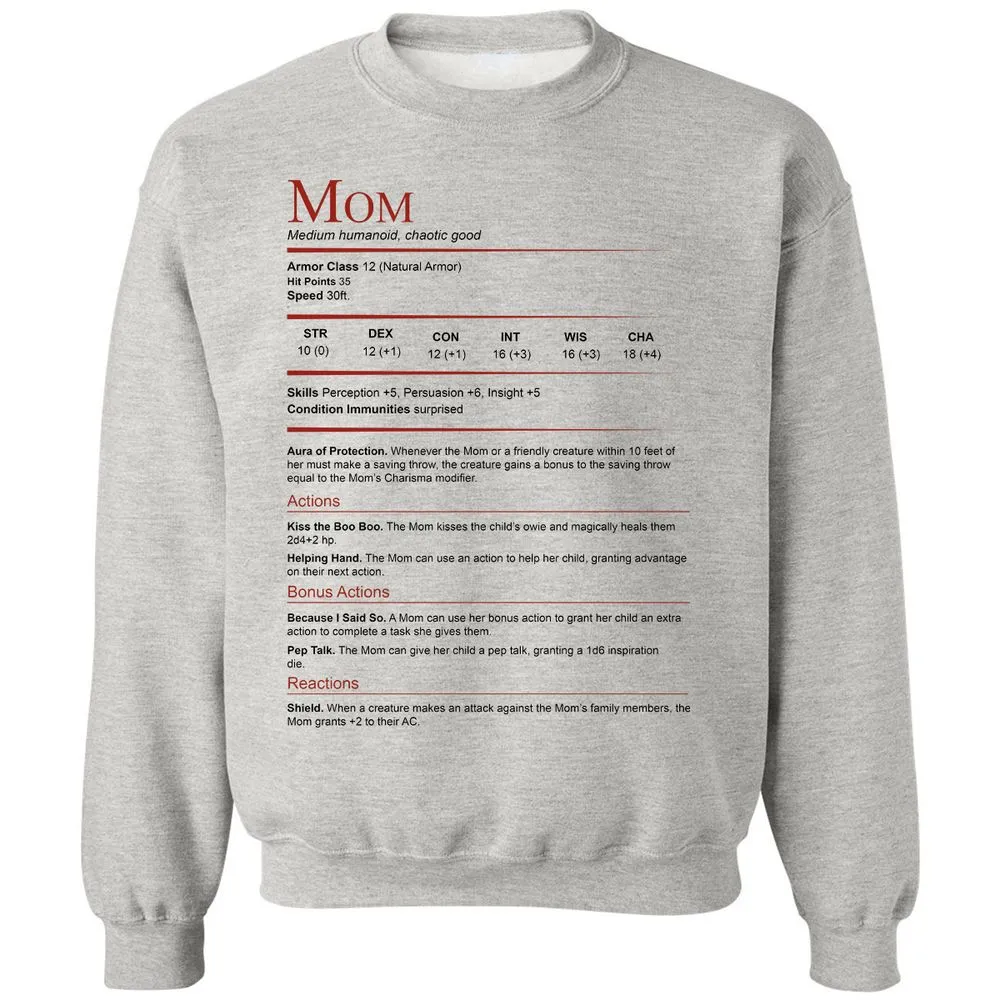 Mom Stats Classic Unisex Sweatshirt - Ash - 2