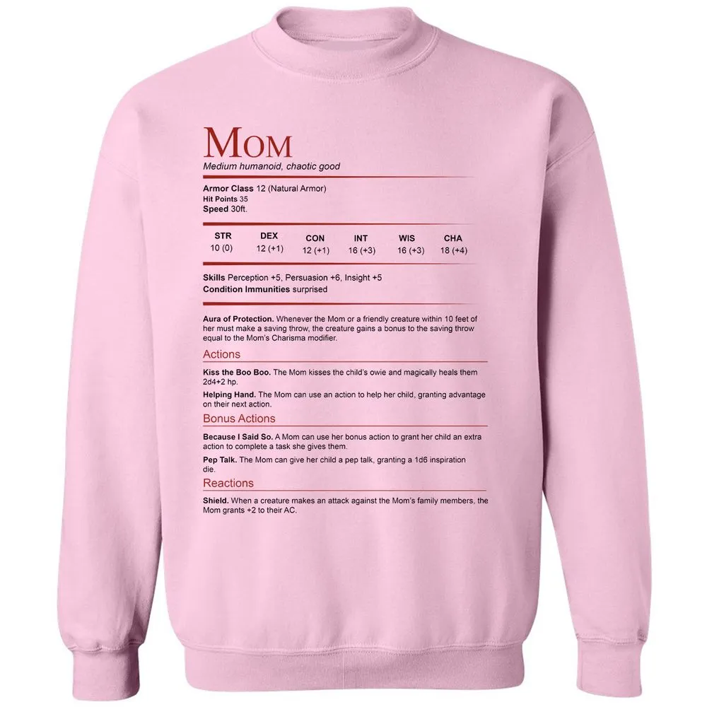 Mom Stats Classic Unisex Sweatshirt - Light Pink - 3