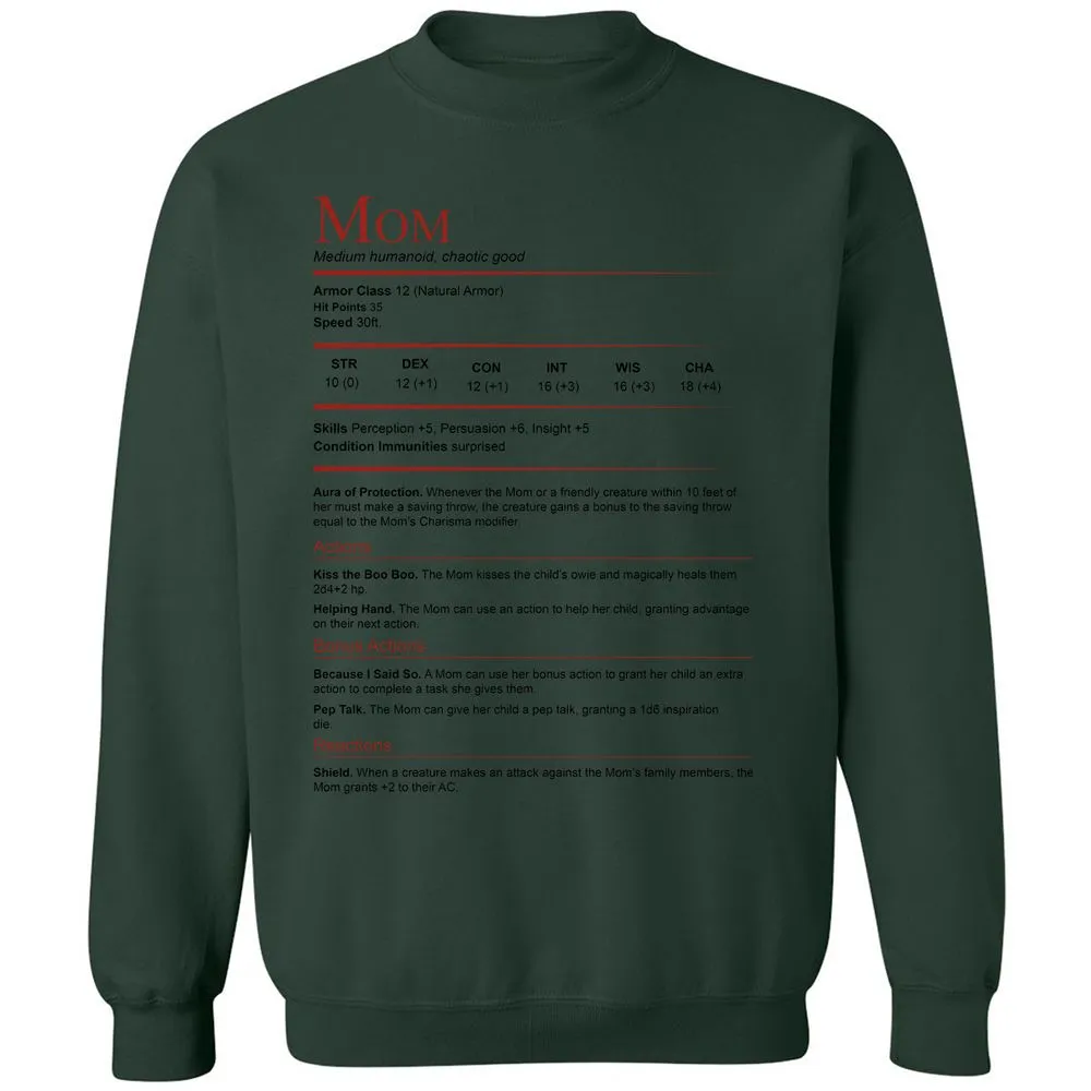 Mom Stats Classic Unisex Sweatshirt - Forest Green - 4