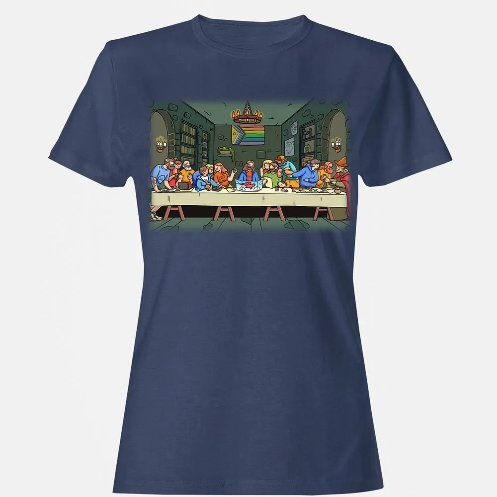 DnD Characters Pride Themed The Last Supper Shirt Women's T-Shirt - Navy - 10