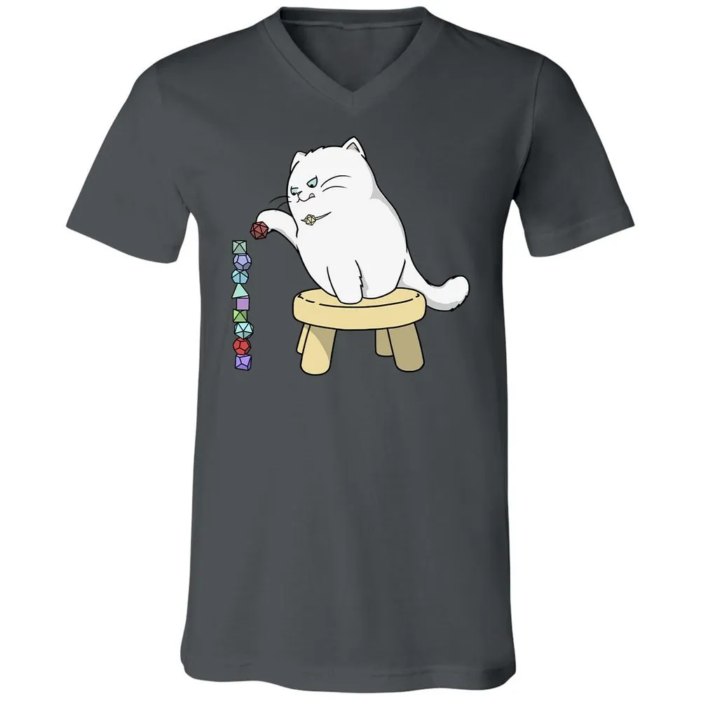 Cat Stacking Dice Unisex V-Neck T-Shirt - Asphalt - 12