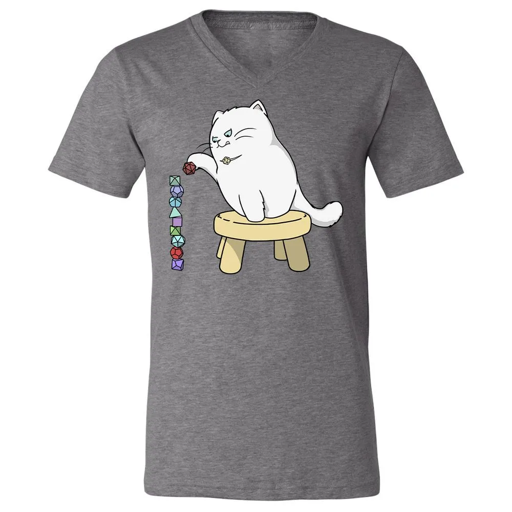 Cat Stacking Dice Unisex V-Neck T-Shirt - Deep Heather - 13