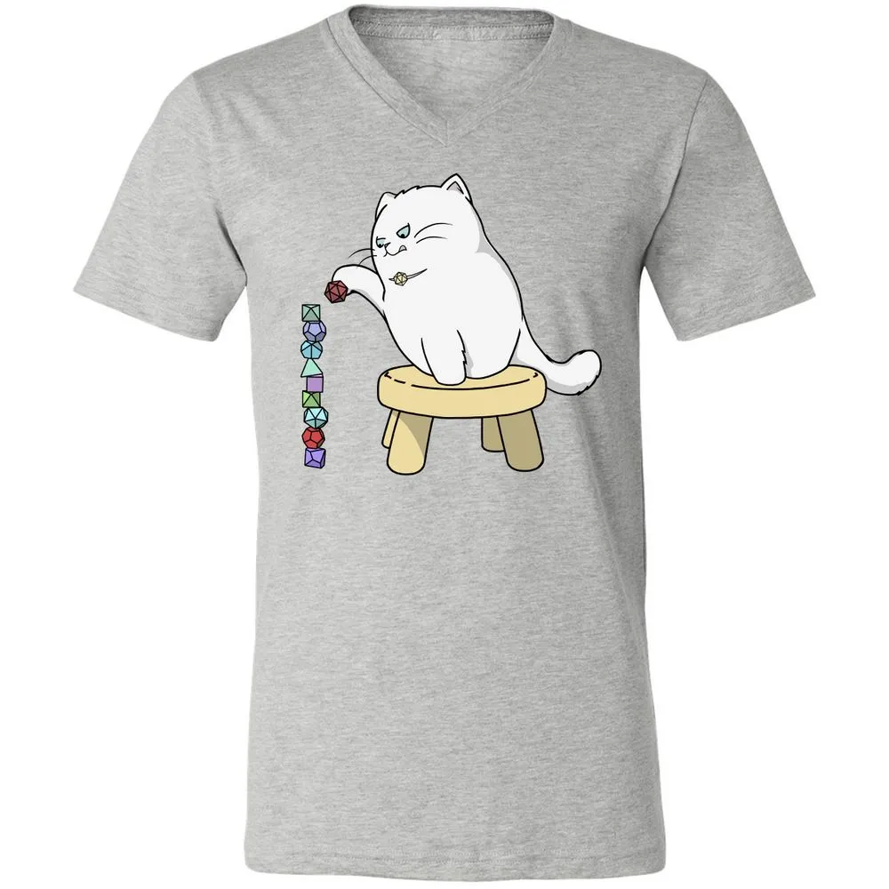 Cat Stacking Dice Unisex V-Neck T-Shirt - Athletic Heather - 7