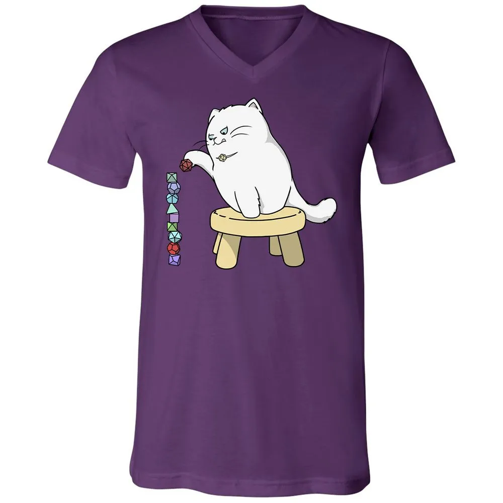 Cat Stacking Dice Unisex V-Neck T-Shirt - Team Purple - 9