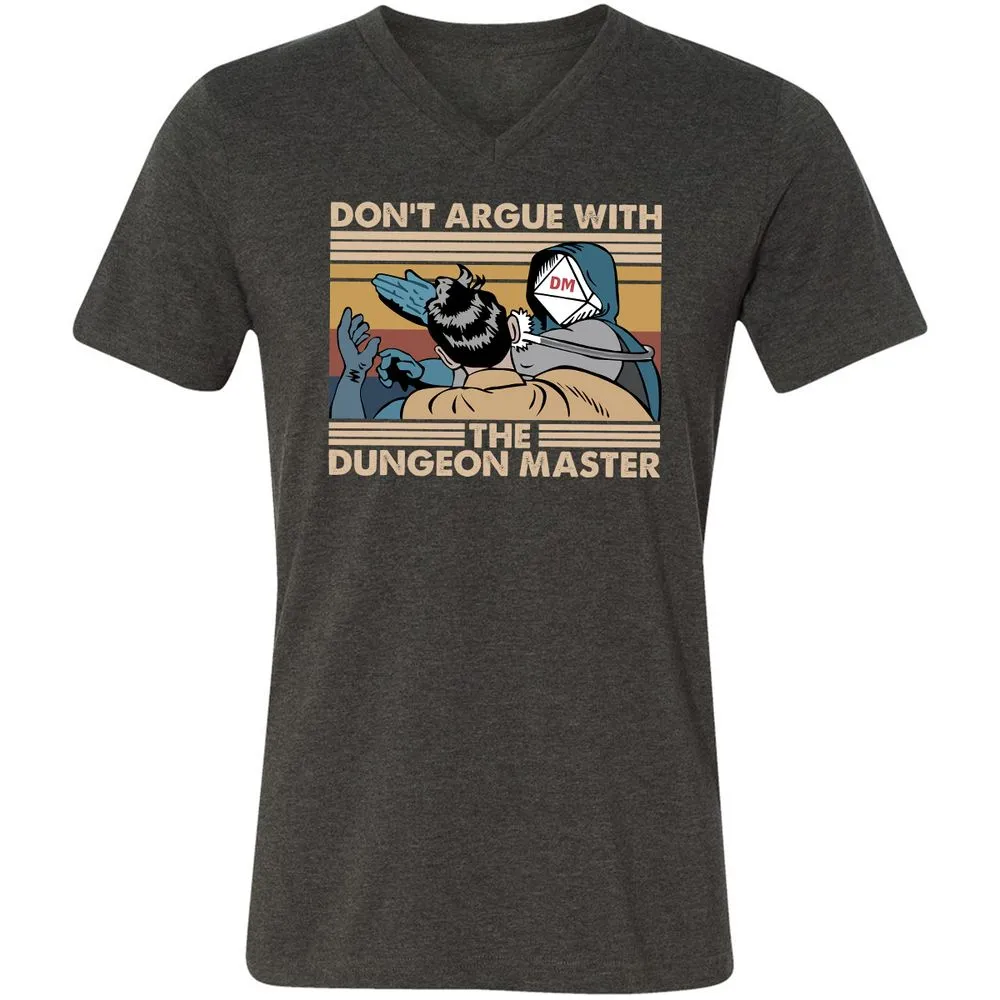 Don't Argue With The DM Unisex V-Neck T-Shirt - Dark Grey Heather - 8