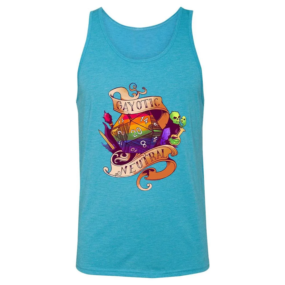 Gayotic Neutral Unisex Jersey Tank - Aqua Triblend - 3