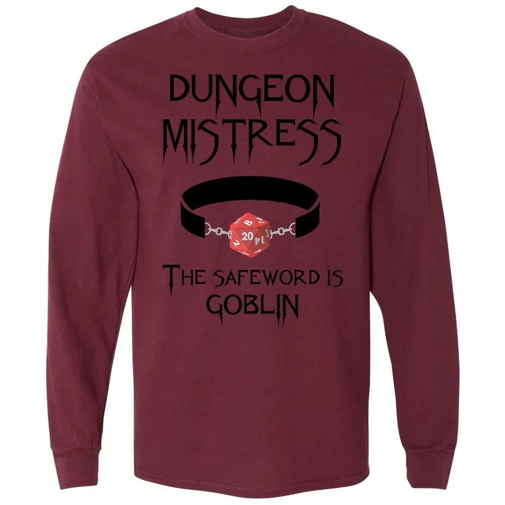 Dungeon Mistress Long Sleeve T-Shirt - Maroon - 11