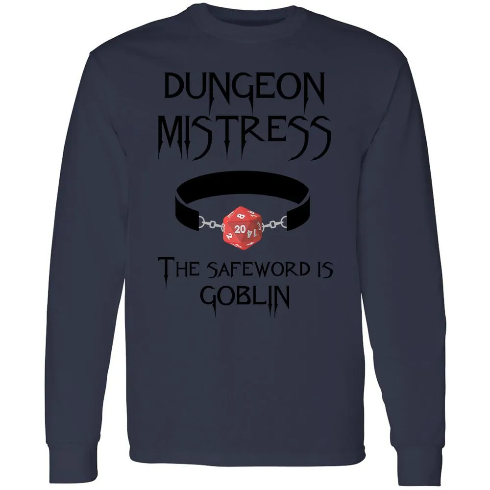 Dungeon Mistress Long Sleeve T-Shirt - Navy - 12
