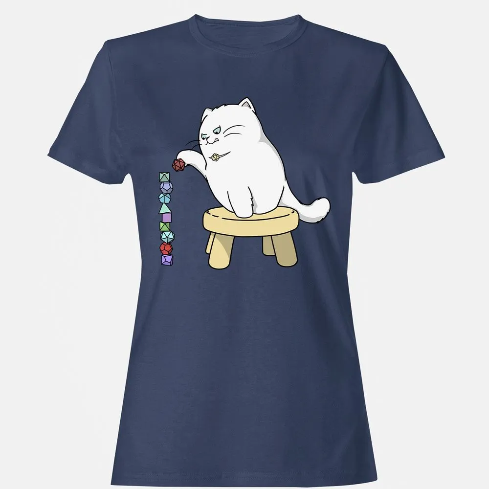 Cat Stacking Dice Women's T-Shirt - Navy - 10