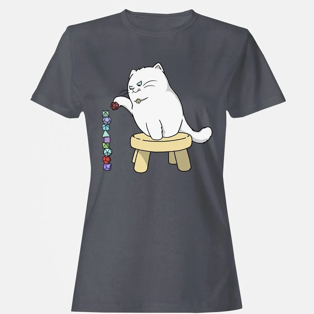Cat Stacking Dice Women's T-Shirt - Dark Heather - 5