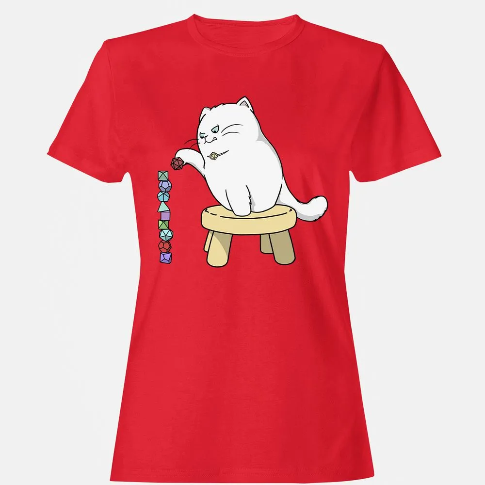 Cat Stacking Dice Women's T-Shirt - Red - 13