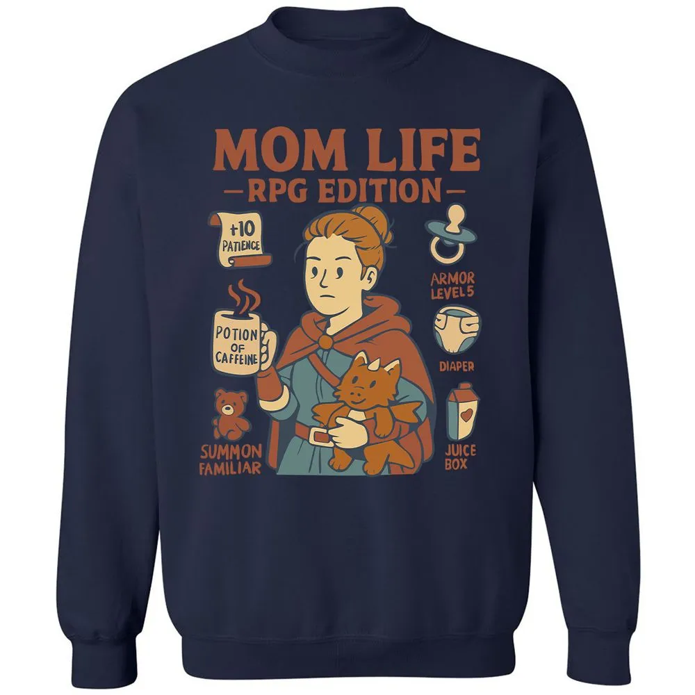 Mom Life RPG Edition Classic Unisex Sweatshirt - Navy - 8