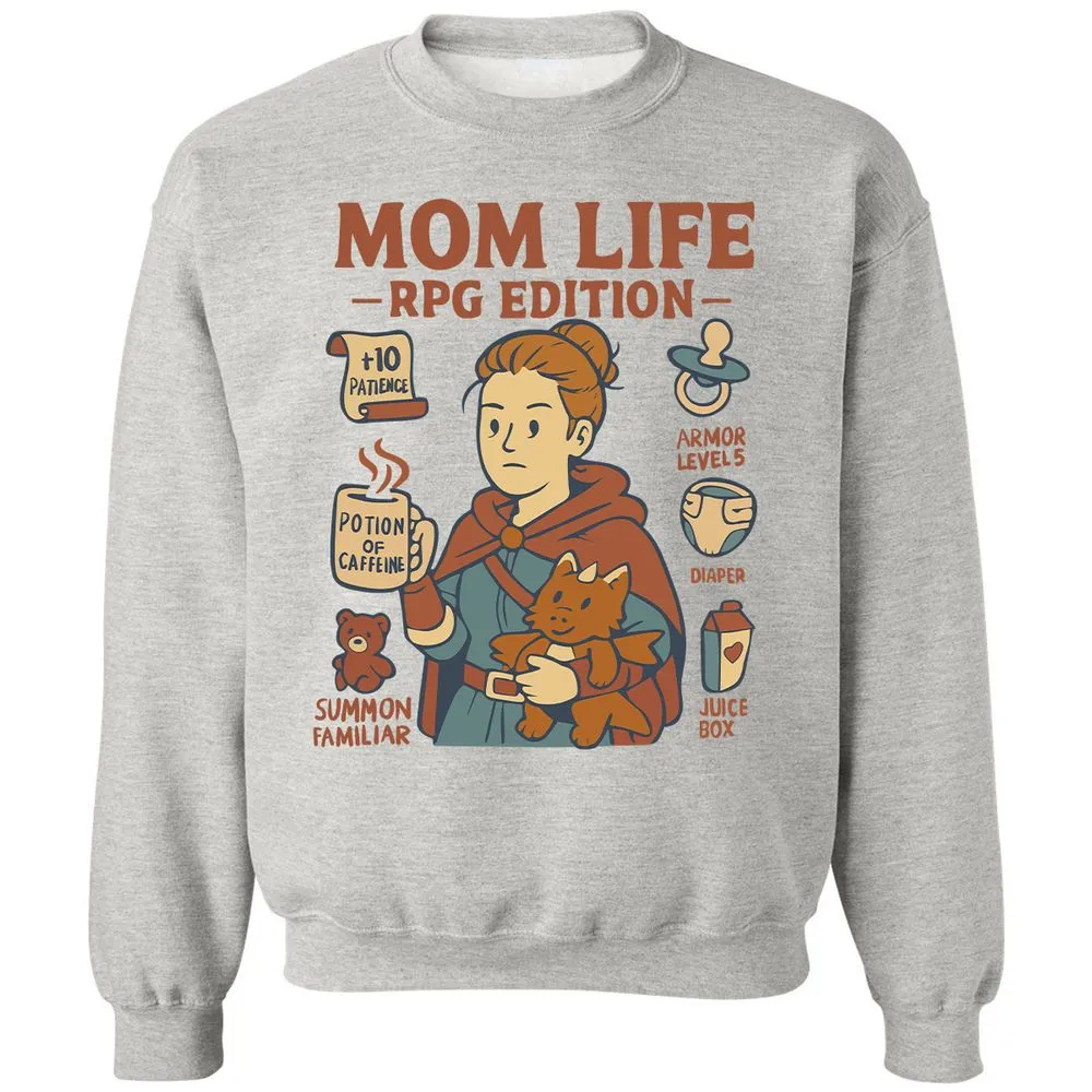Mom Life RPG Edition Classic Unisex Sweatshirt - Ash - 2