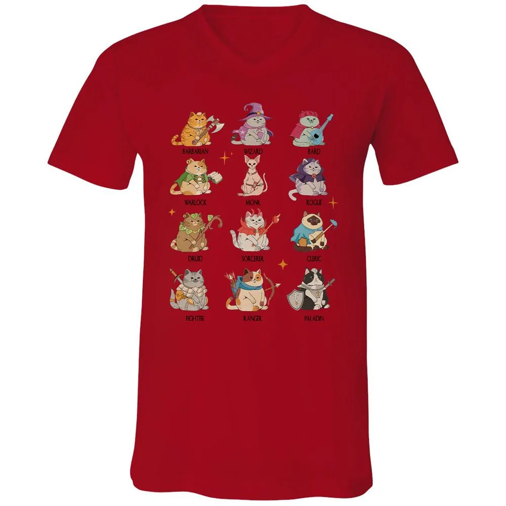 Dungeons And Cats Unisex V-Neck T-Shirt - Red - 3