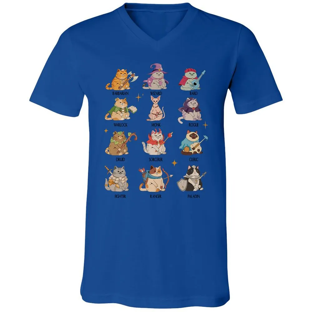 Dungeons And Cats Unisex V-Neck T-Shirt - True Royal - 4