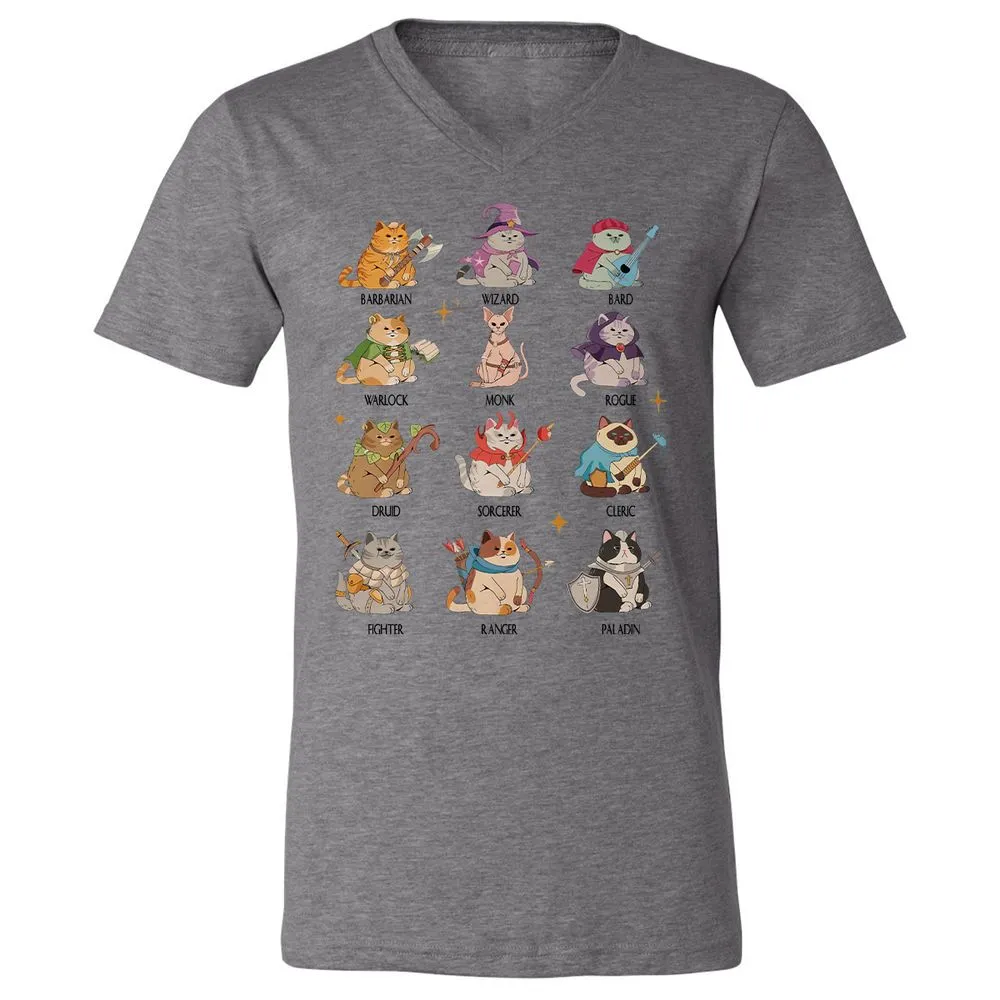 Dungeons And Cats Unisex V-Neck T-Shirt - Deep Heather - 13