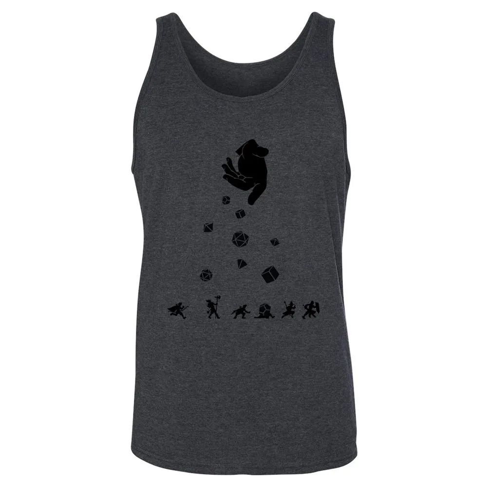 Rocks Fall, Everyone Dice Unisex Jersey Tank - Dark Grey Heather - 6