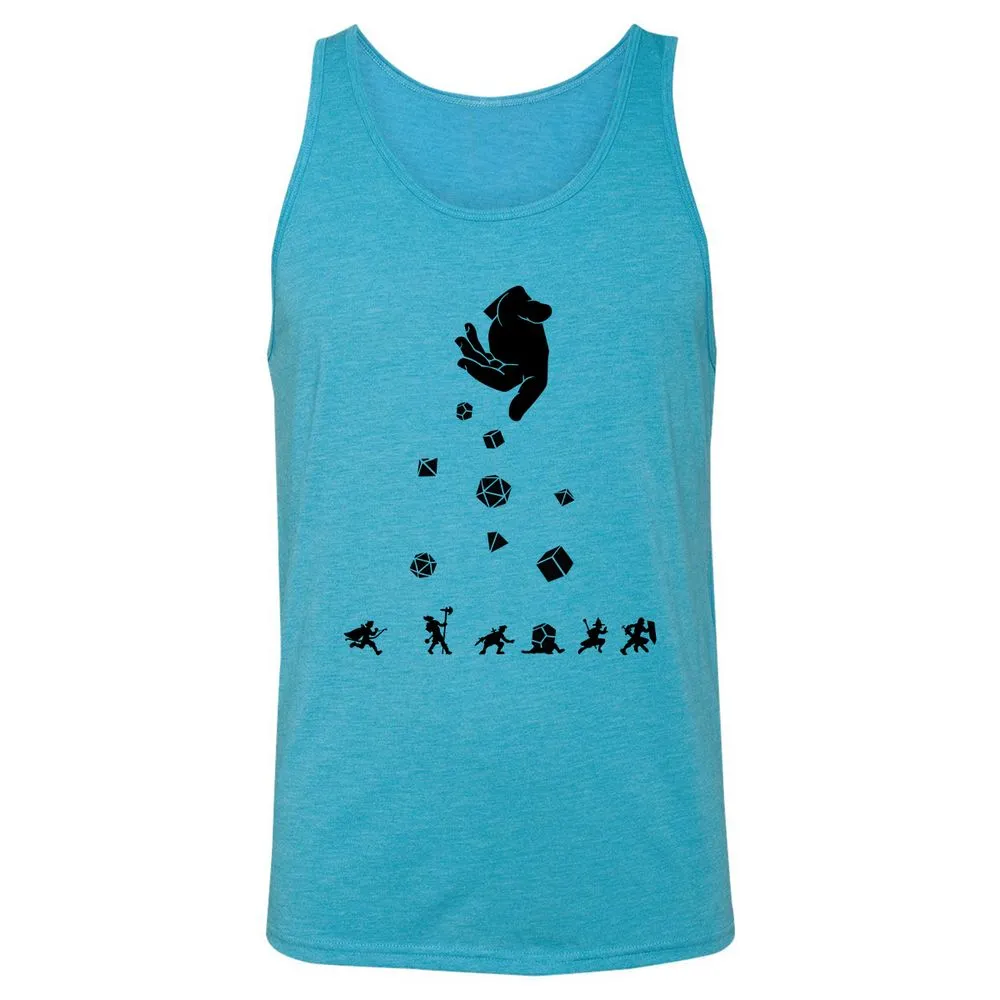 Rocks Fall, Everyone Dice Unisex Jersey Tank - Aqua Triblend - 3