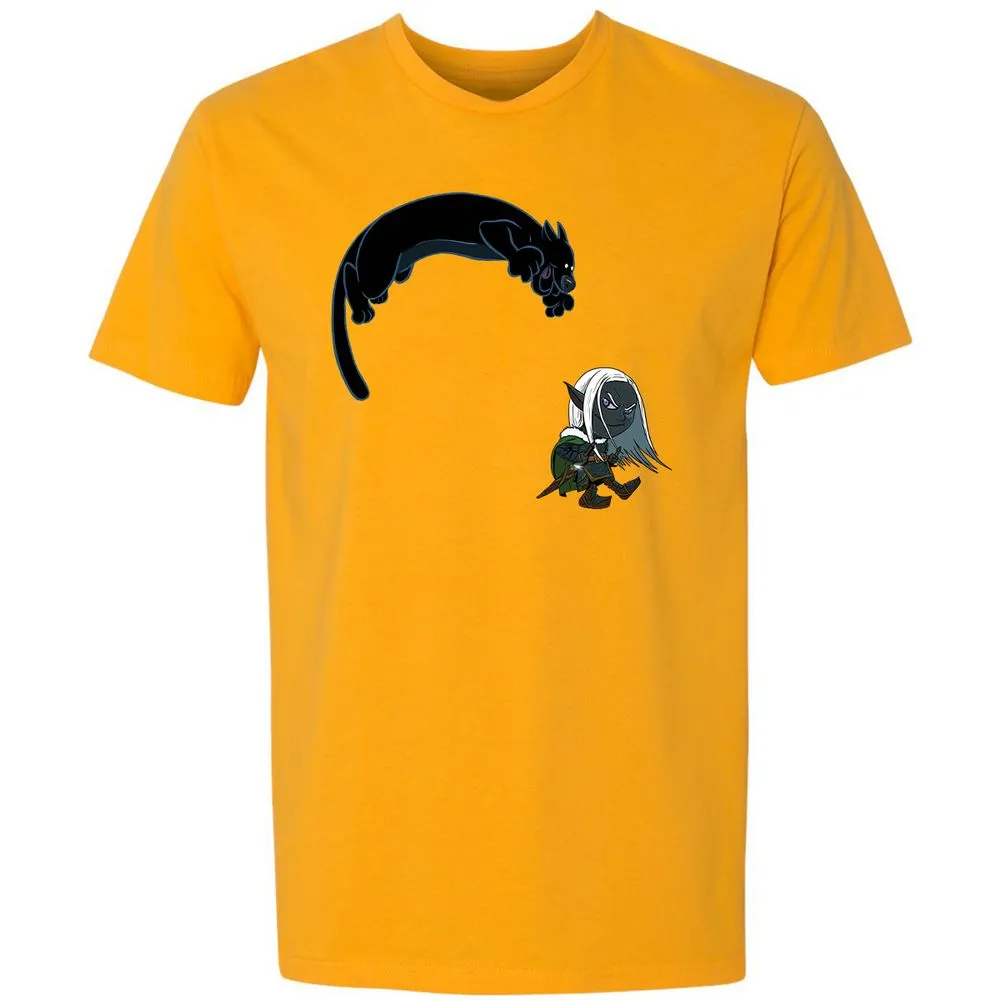 Drizzt And Guenhwyvar Premium Unisex T-Shirt - Gold - 12