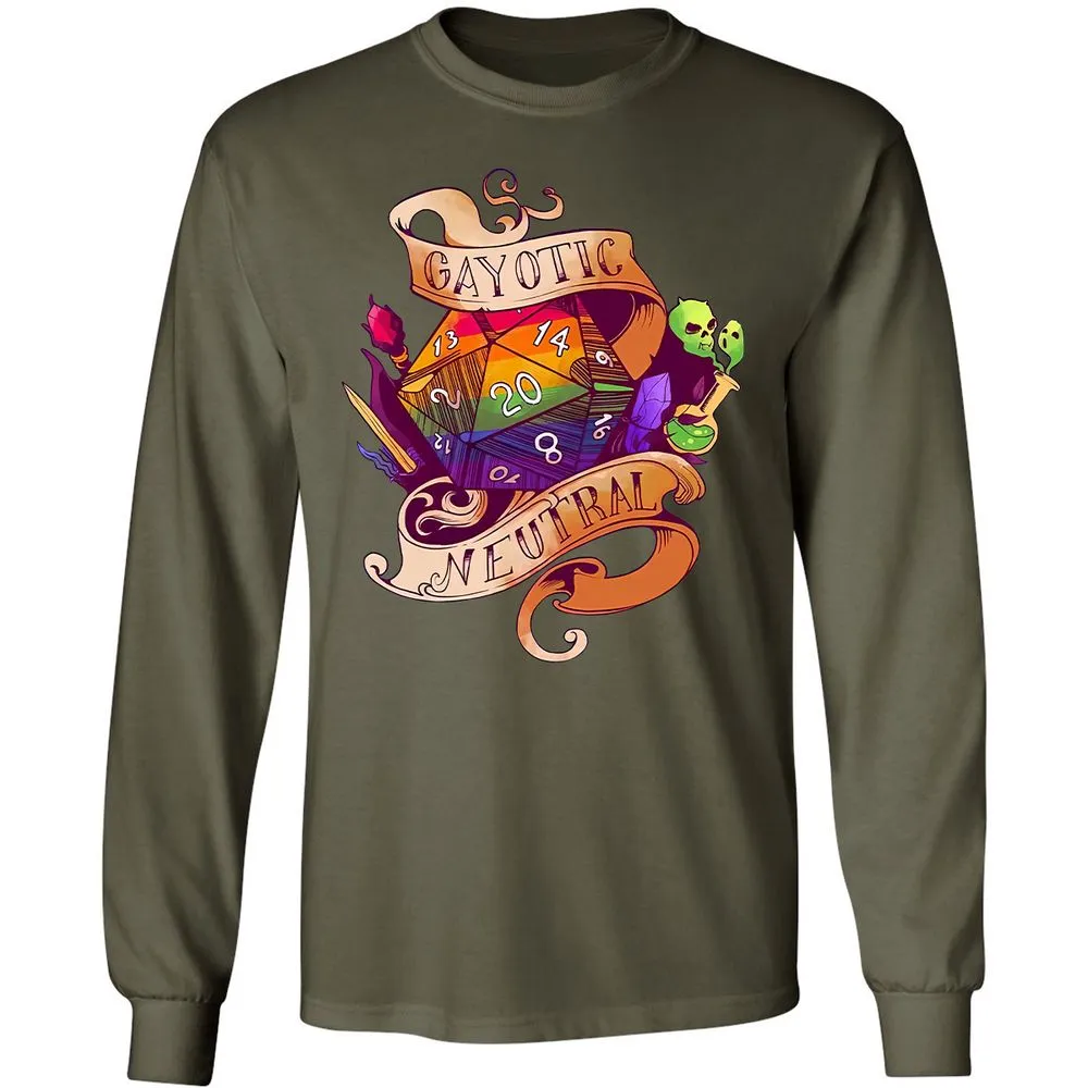 Gayotic Neutral Long Sleeve T-Shirt - Military Green - 7