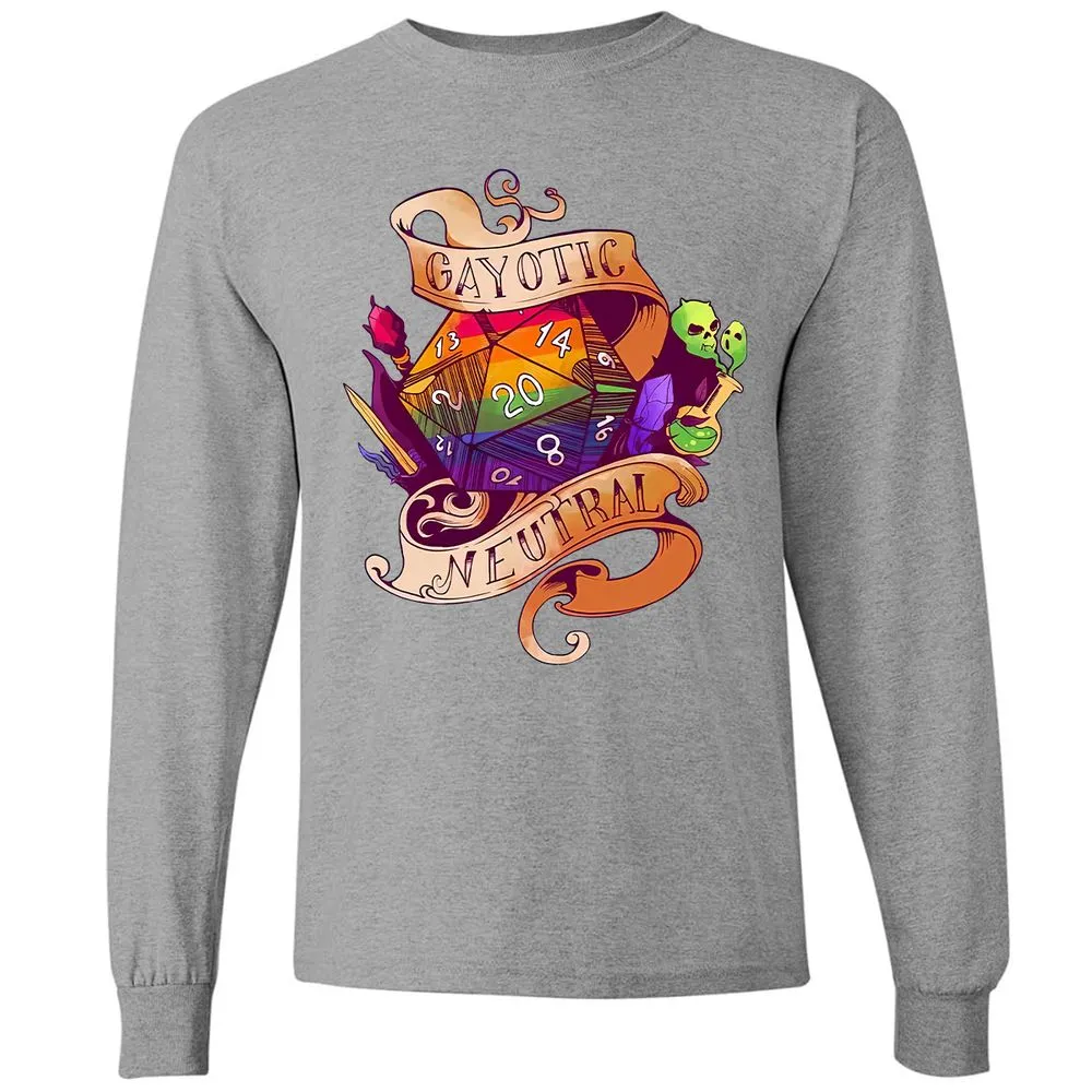 Gayotic Neutral Long Sleeve T-Shirt - Graphite Heather - 6