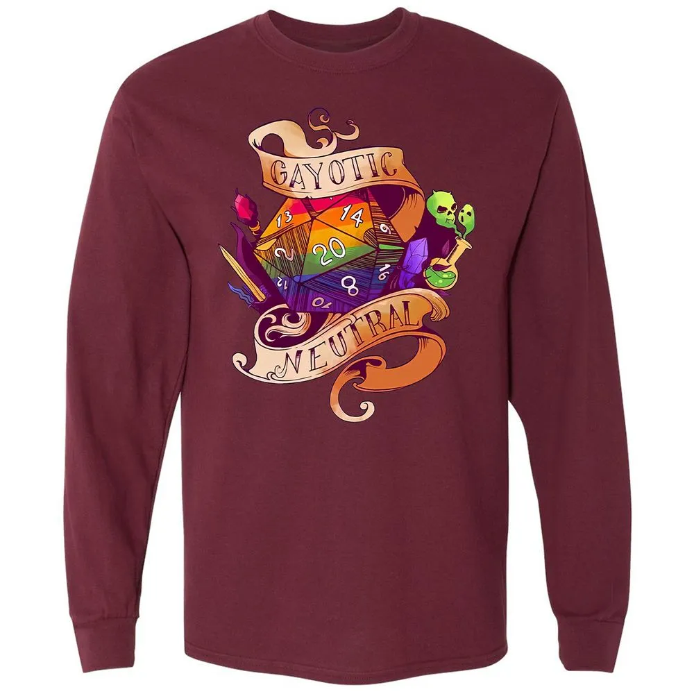 Gayotic Neutral Long Sleeve T-Shirt - Maroon - 11